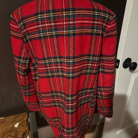 English Factory red plaid blazer coat new xl never worn beautiful holiday plaid - Picture 2 of 3